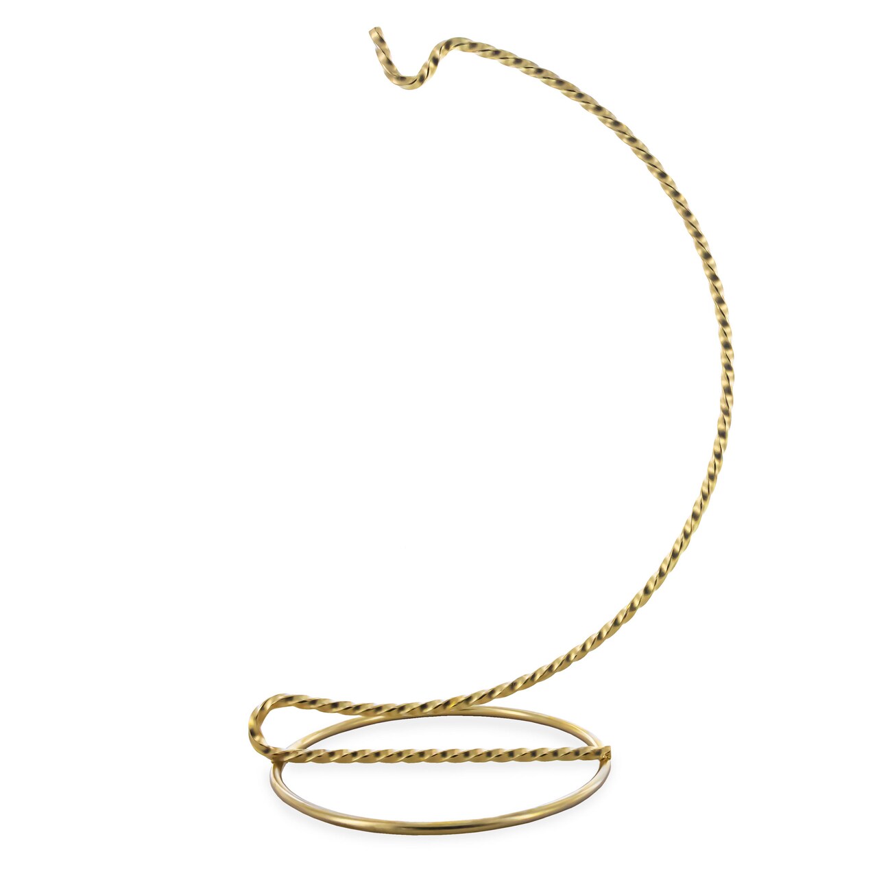 Twisted Wire Curve Gold Metal Ornament Stand Display Holder 6.25 Inches